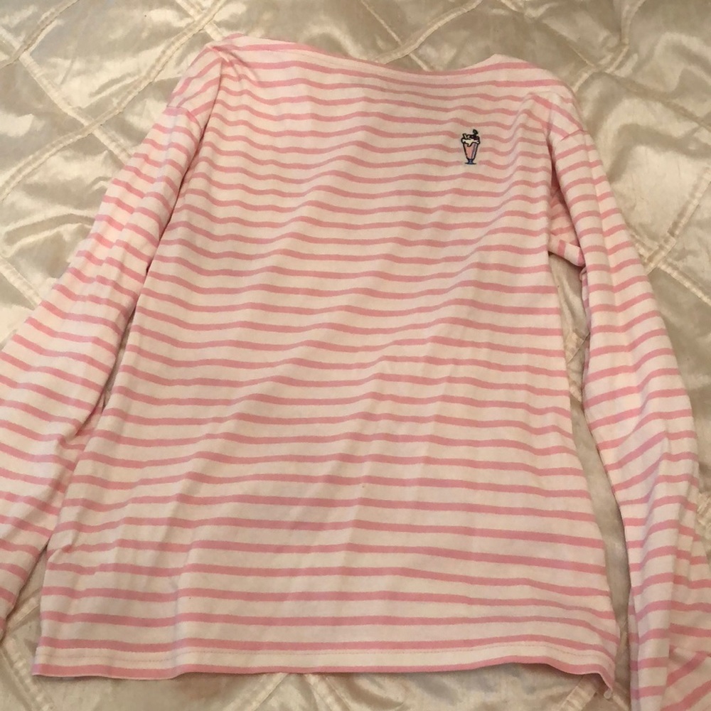 Striped shirt with ice cream Sunday embroidery